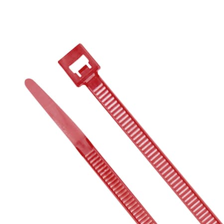Dottie Cable Tie, 8 in L, 1.97 in Max Bundle Dia., Red, Nylon 6/6, 50 lb Strength, 100 PK DTP6